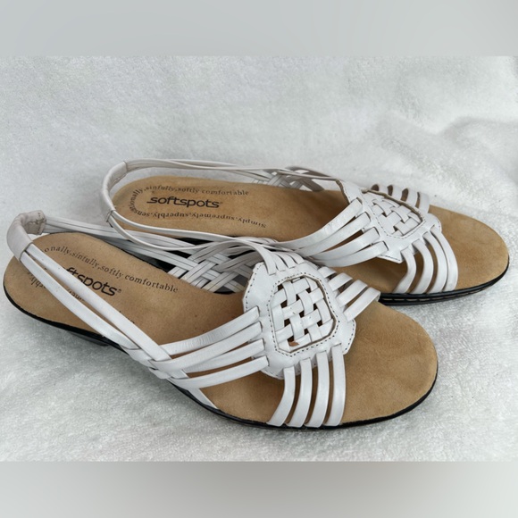 Softspots, white straps sandals with suede insoles - Picture 4 of 6